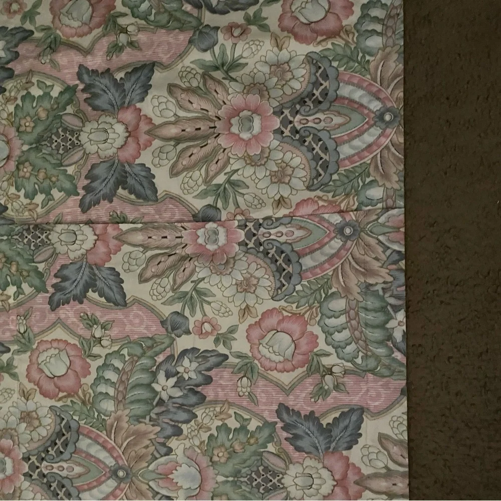 Vintage Crown Craft Muted Floral Pattern King Size Pillow Sham USA Made 35”x 20”